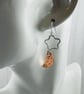Earrings, Sterling Silver Star and Copper Moon Dropper Earrings - Image 4