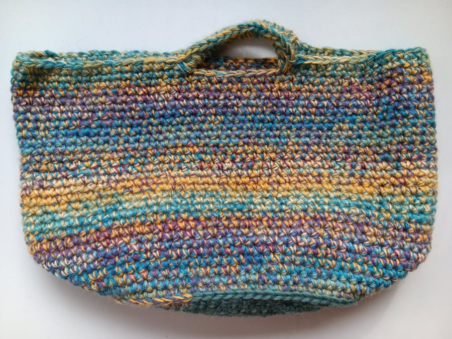 Crochet Basket Bag (Golden Earth) - holds so much!