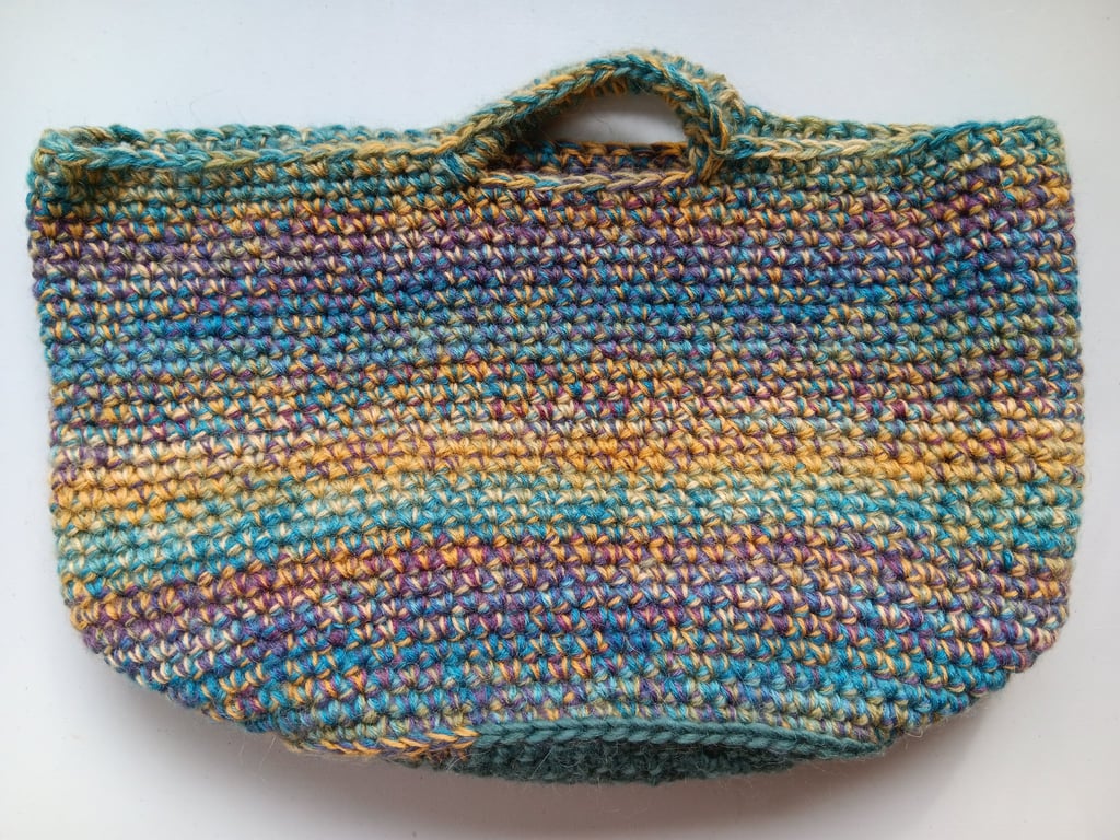 Crochet Basket Bag (Golden Earth) - holds so much!
