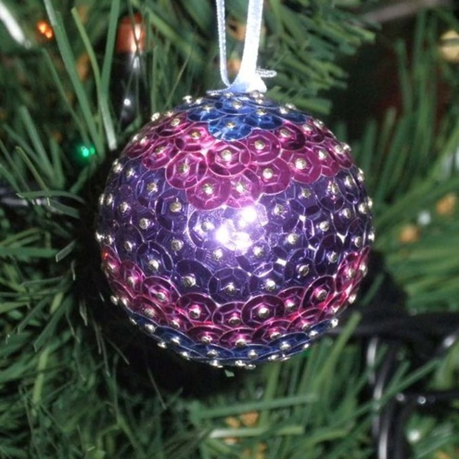 Sequin Christmas Bauble Decoration Folksy