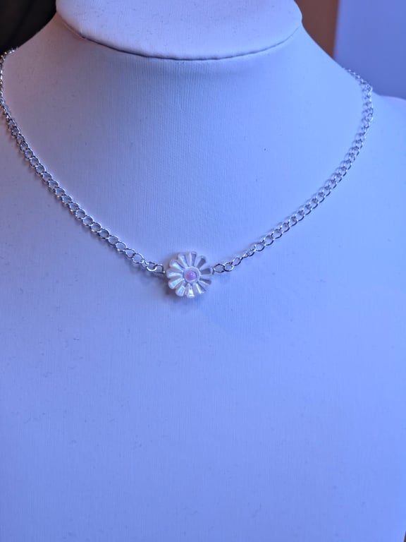 A carved Mother of Pearl Daisy Choker