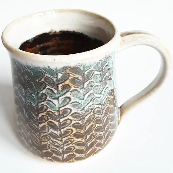 Mug Brown Glazed  - Hand Thrown Stoneware Ceramic Mug 