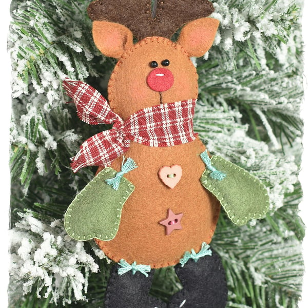 PDF - Hugo Reindeer Felt Pattern - Christmas Decorations - PDF Download