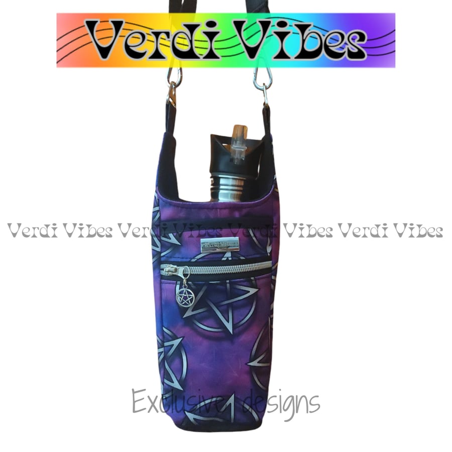 Purple pink pentacle crossbody sling bag