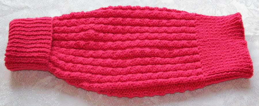 Hettie Whippet Hand Knitted Pink 'Croc' Tank