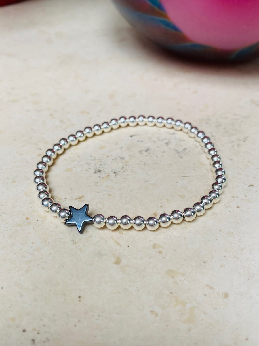 Sterling silver beaded bracelet