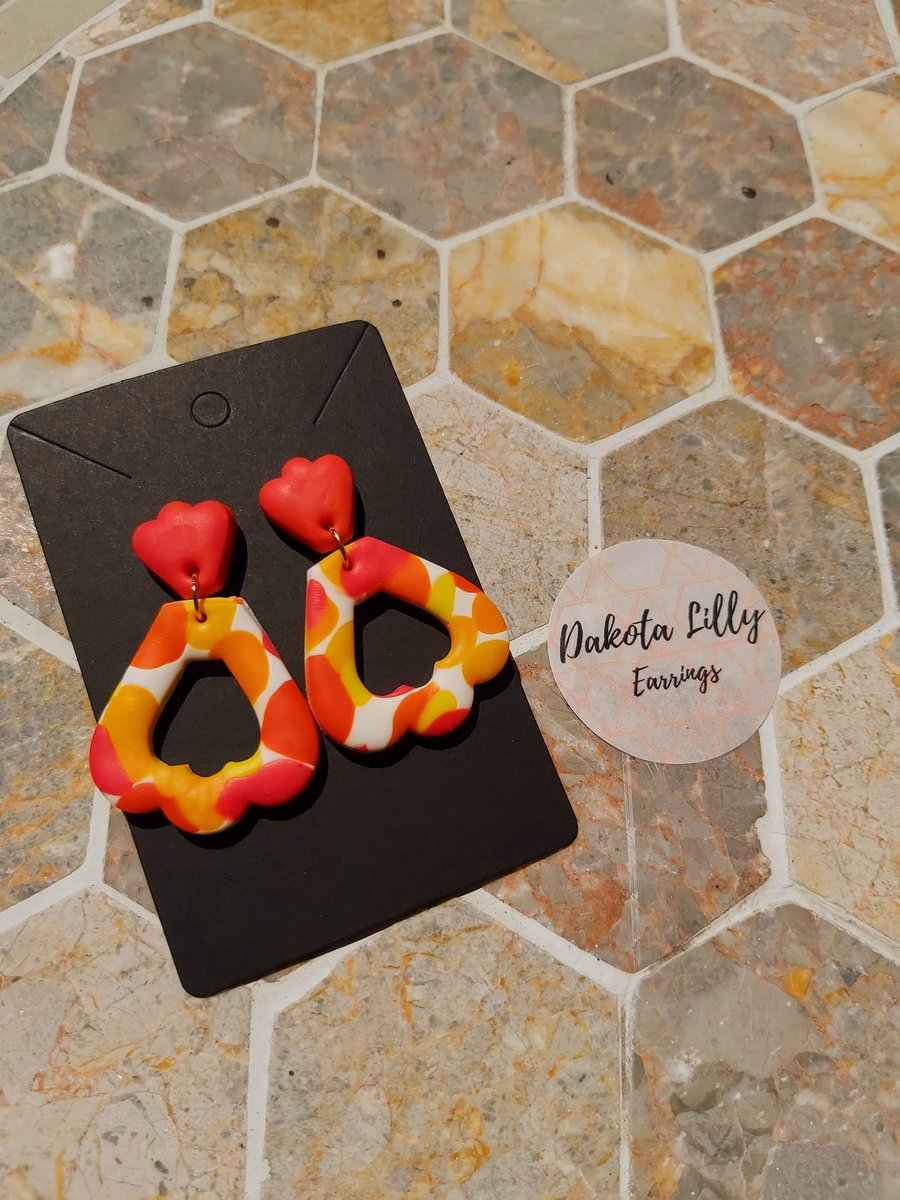 Summer vibes petal drop polymer clay earrings