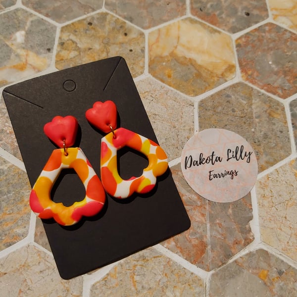 Summer vibes petal drop polymer clay earrings