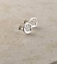 Handmade Sterling Silver 8mm Circle Paw Print Stud Earrings - Image 4