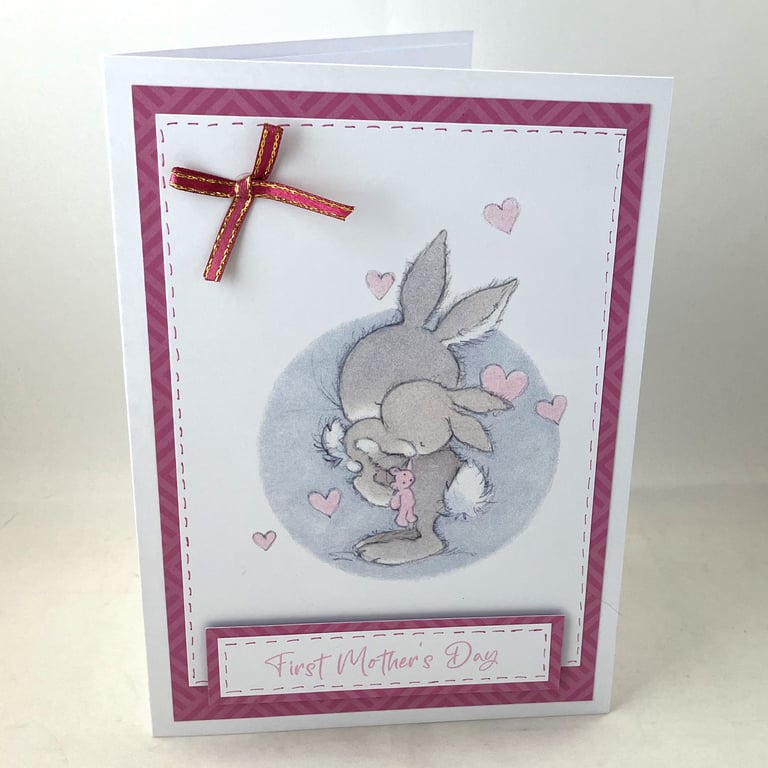 Cute rabbits First Mother's Day card