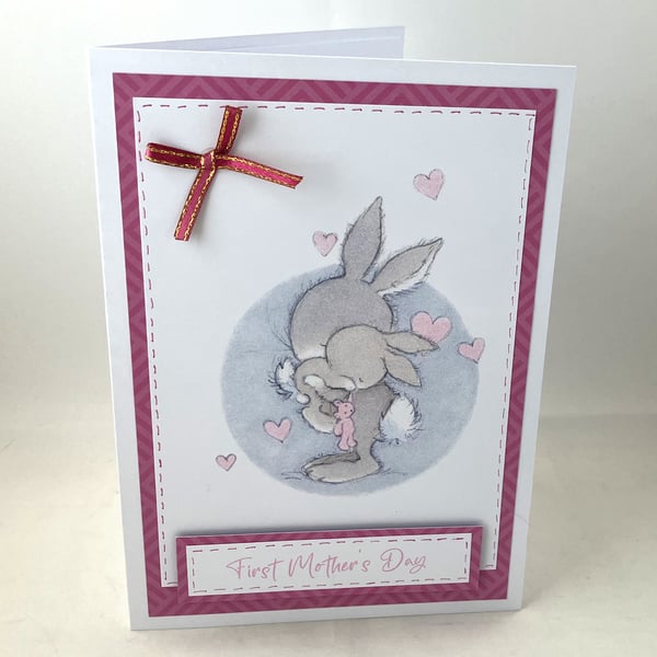 Cute rabbits First Mother's Day card
