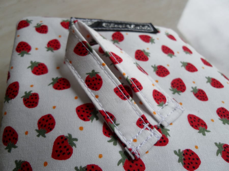 Handmade Scissors Holder with Strawberry Print