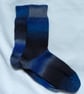 Hand-cranked Knitted Ribbed Wool Socks Size 8 to 9 - Image 2