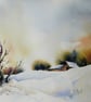 Tree in Snow, Original Watercolour Painting. - Image 1