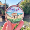Handmade Beach Cottage Fridge Magnet, Mini Sea Glass Watercolour Sustainable Art