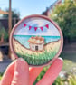 Handmade Beach Cottage Fridge Magnet, Mini Sea Glass Watercolour Sustainable Art