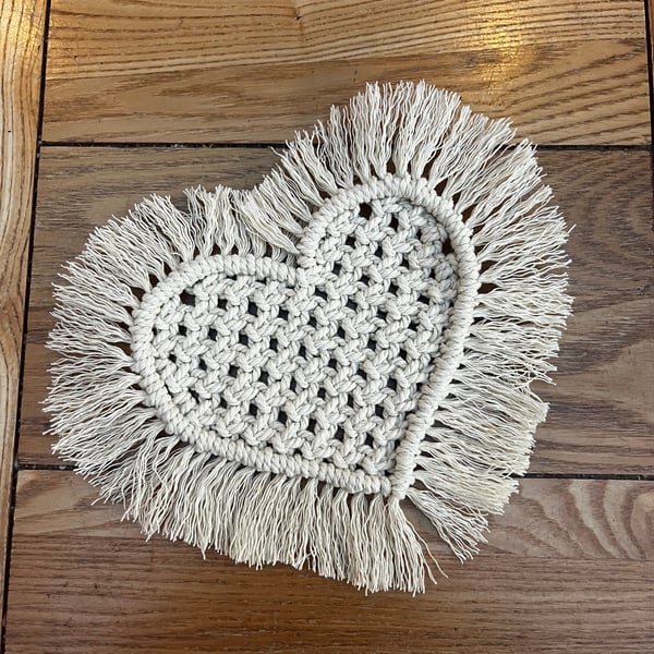 Macrame Heart Coaster