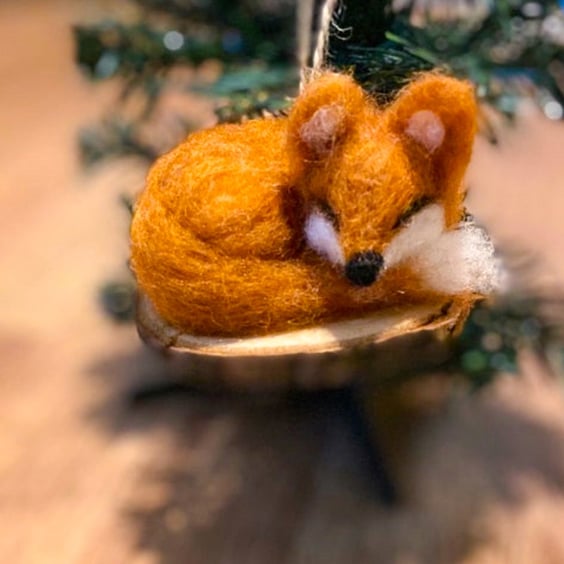Felted Fox - Christmas - Christmas Decoration - Needle Felted Fox - Tree Decor
