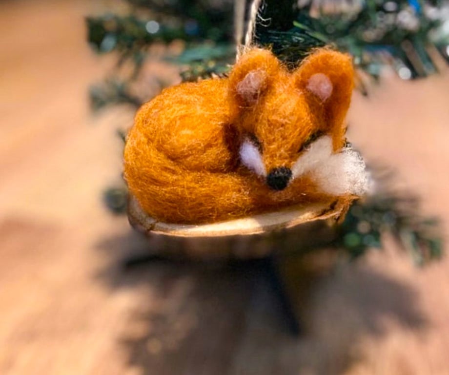 Felted Fox - Christmas - Christmas Decoration - Needle Felted Fox - Tree Decor