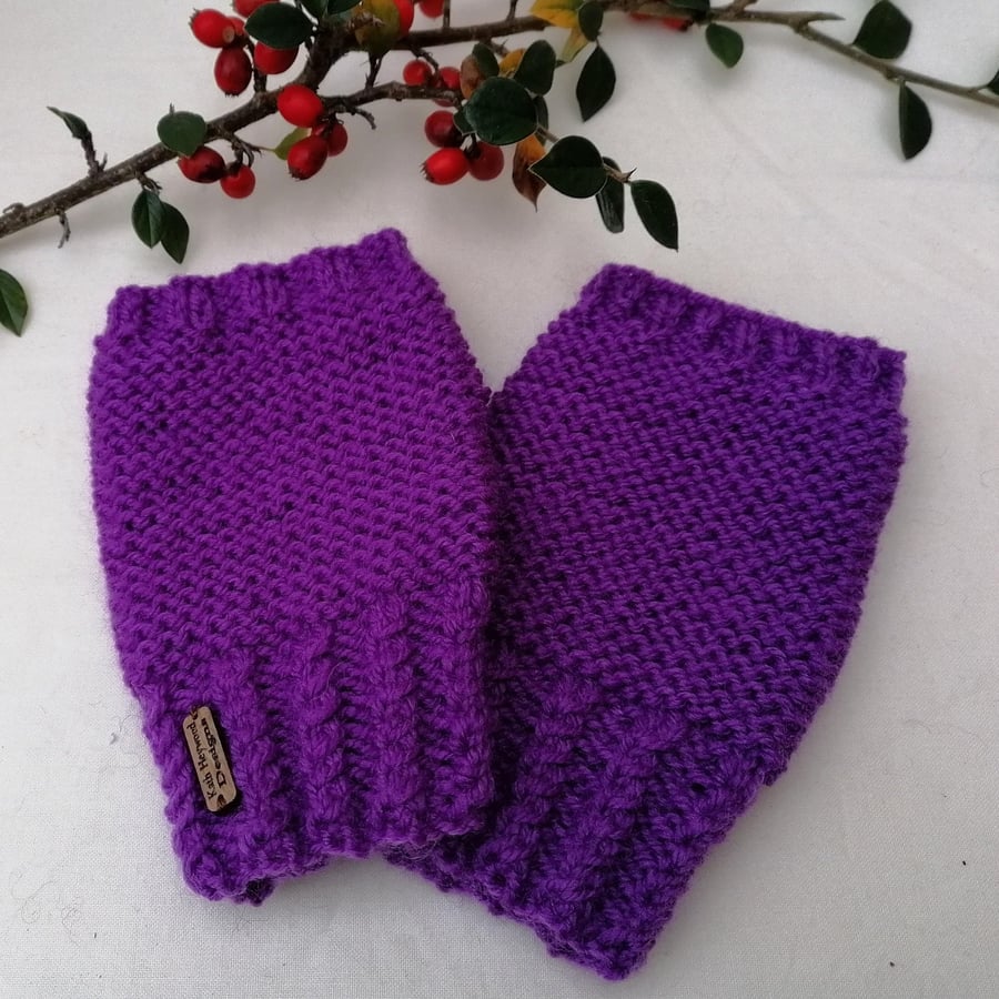 Purple Fingerless Gloves