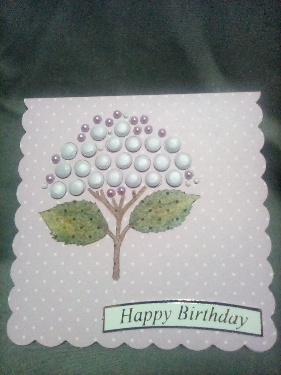 Handmade Watercolour and embellished Birthday card