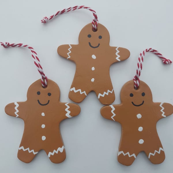 Gingerbread Men x 3 Christmas Hanging decoration