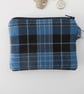 Coin purse Clergy tartan black and blue plaid 