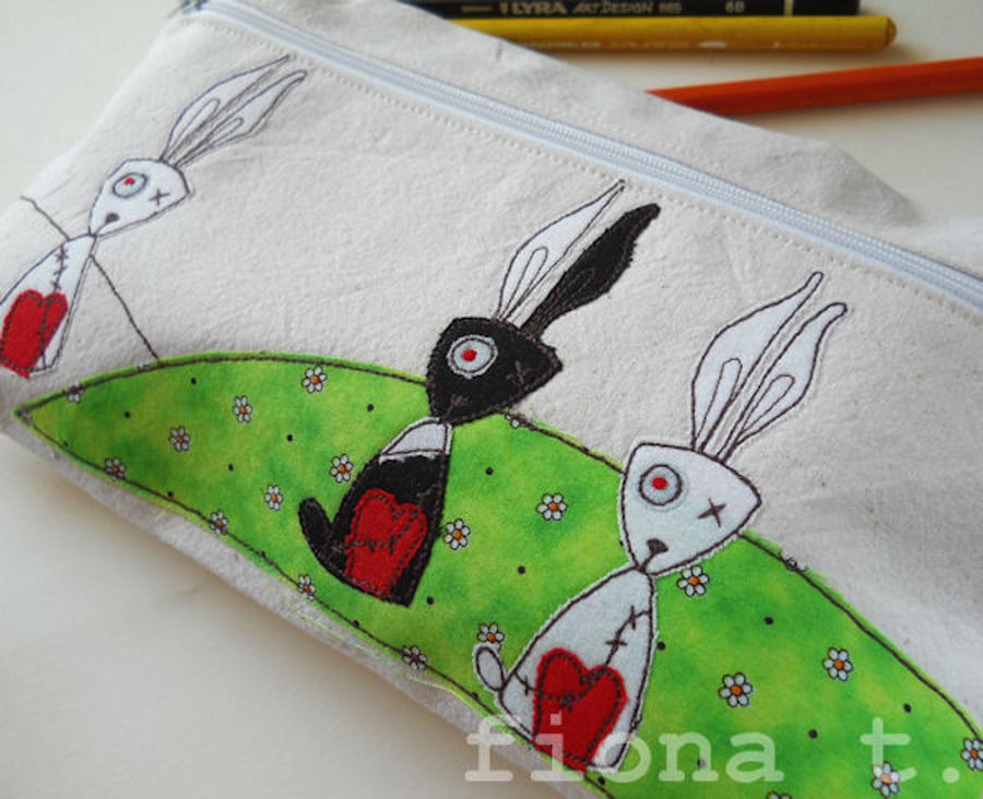large pencilcase - zombie rabbits