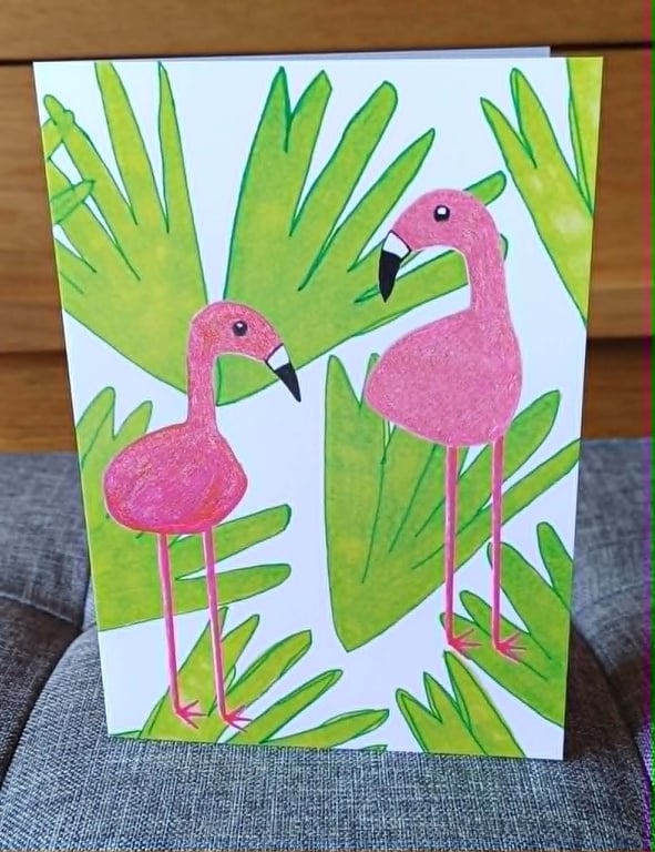 A6 Flamingo Greeting Card
