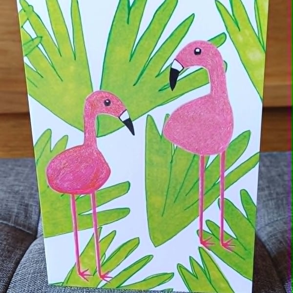 A6 Flamingo Greeting Card