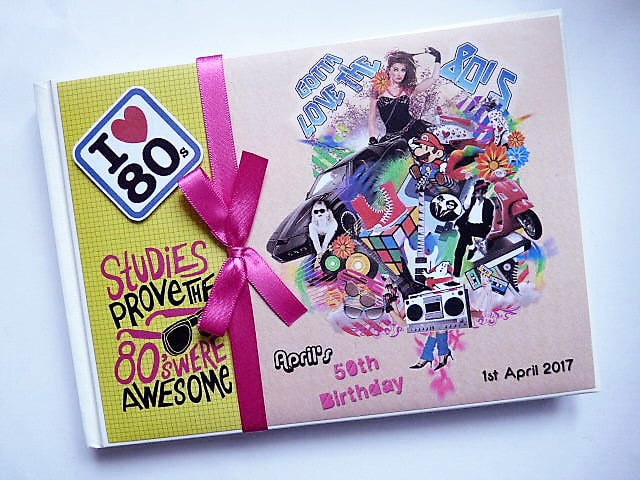 80's themed Birthday Guest Book, I love 80's party book, gift
