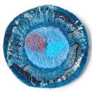 Textile art hand crafted brooch 