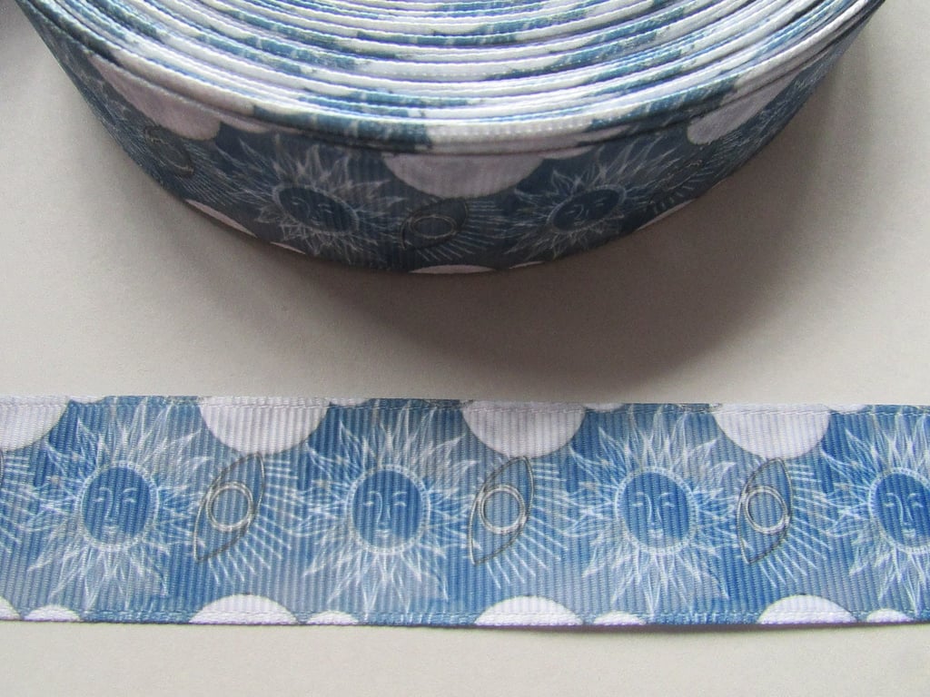 Sun & Moon 2.5cm Grosgrain Ribbon x 1 metre