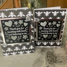 Teacher thank you gift. Double notepad and coordinating greeting card.