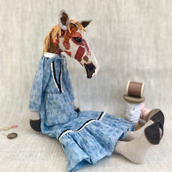 Handcrafted Textile Doll- Cherry the Horse 