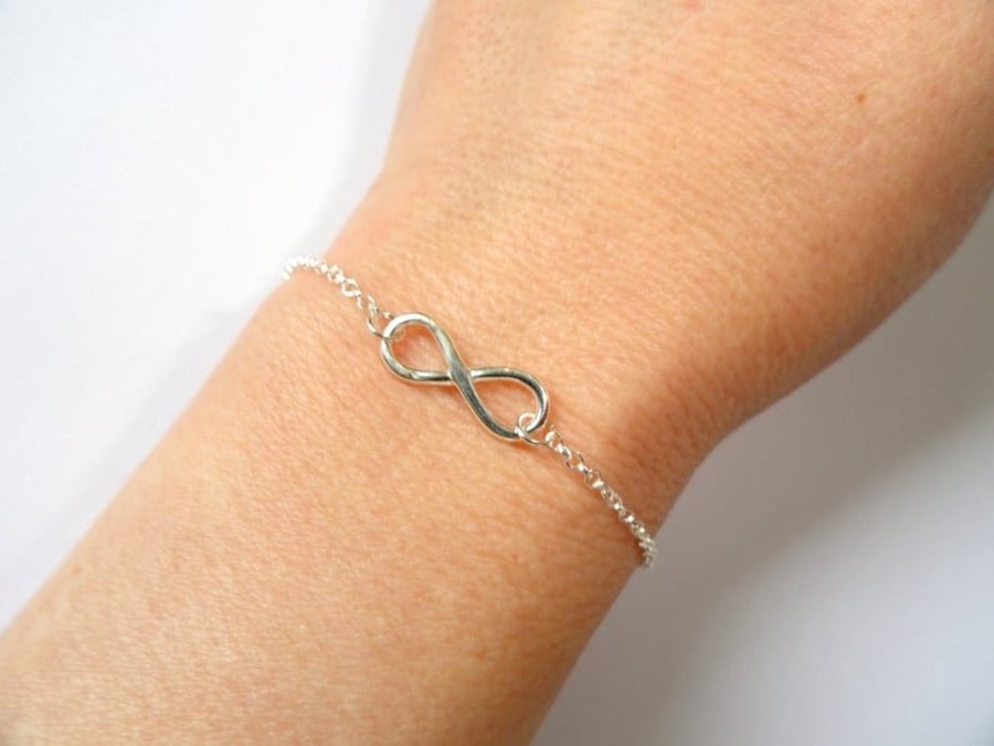Sterling silver infinity bracelet
