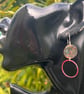 Verdigris and Red Copper Hoop Dangle Earrings - Image 4