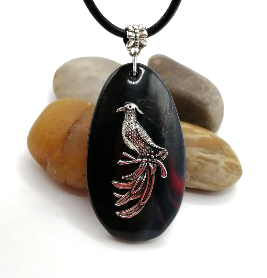 Red Tigers Eye Phoenix Necklace