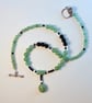 Aventurine Necklace With Spinel & Silver - Handmade Gift, August Birthday, Leo - Image 5