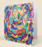 Birthday Cake Card – Contemporary Square Greeting Card - Image 4
