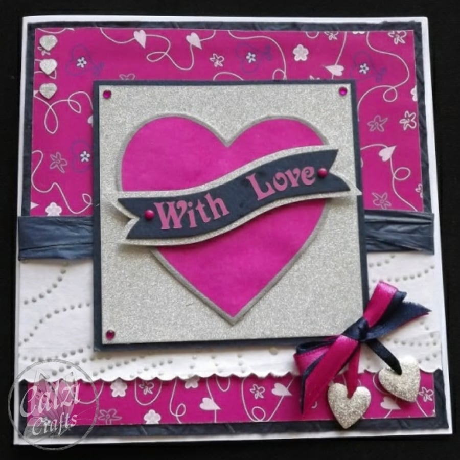 With Love, Valentine, Blank, Anniversary Card