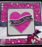 With Love, Fabric Heart Valentine, Blank, Anniversary Card - Image 1