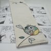 applique & embroidery bluetit fabric bookmark