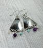 Earrings, Sterling Silver and Copper with Amethyst, Moonstone & Amazonite - Image 4