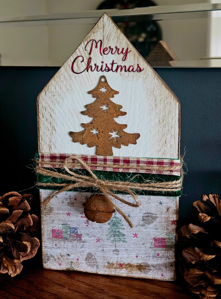 Handmade wooden christmas decoration