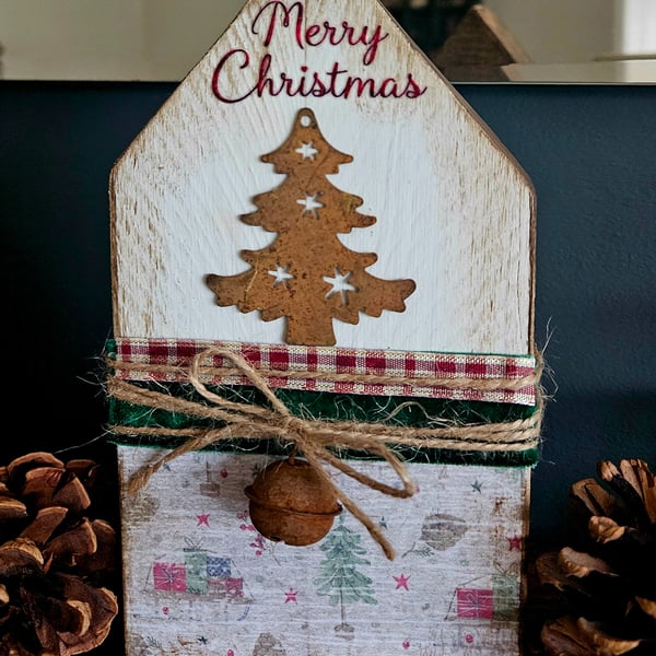 Handmade wooden christmas decoration