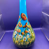 Hand painted and fired glass vase by Andrew Jenkins