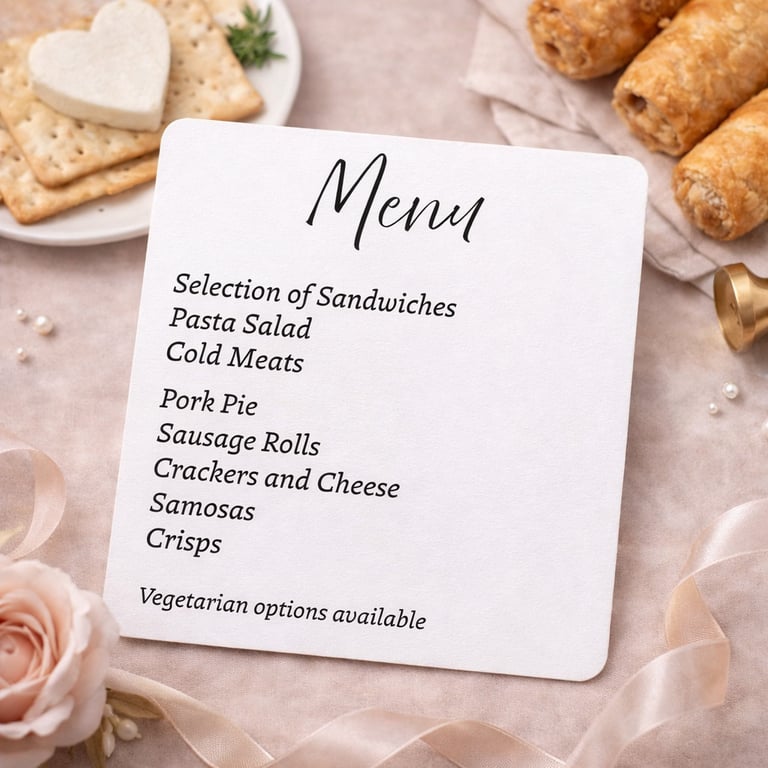 Wedding Menu Card - Buffet & Reception Menu - Modern Wedding Stationery