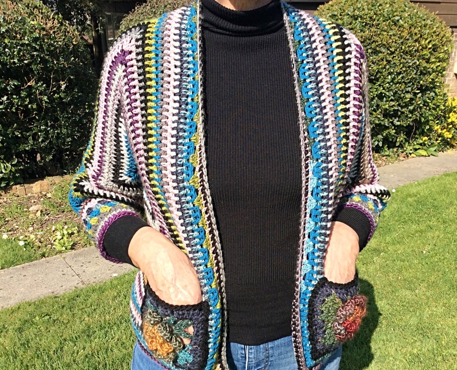 Crochet hexagon cardigan 