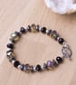  Hematite sparkle bracelet - dark rainbow crystal bracelet - Image 4